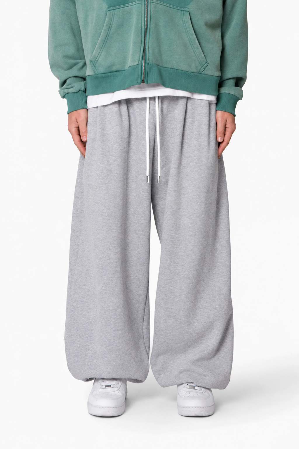 Grey Wide-Leg Sweatpants