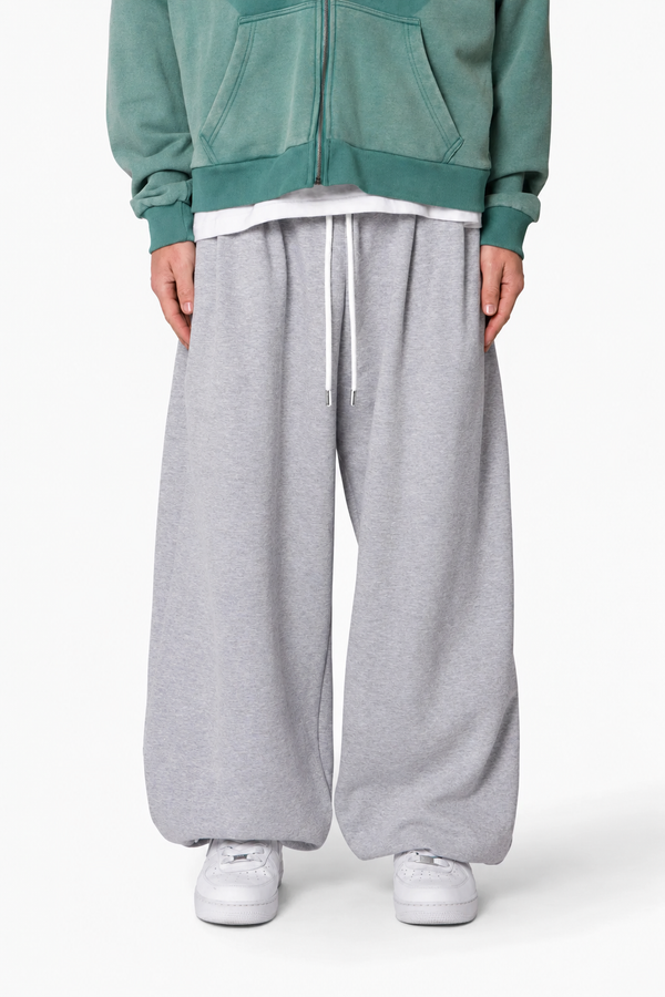 Grey Wide-Leg Sweatpants
