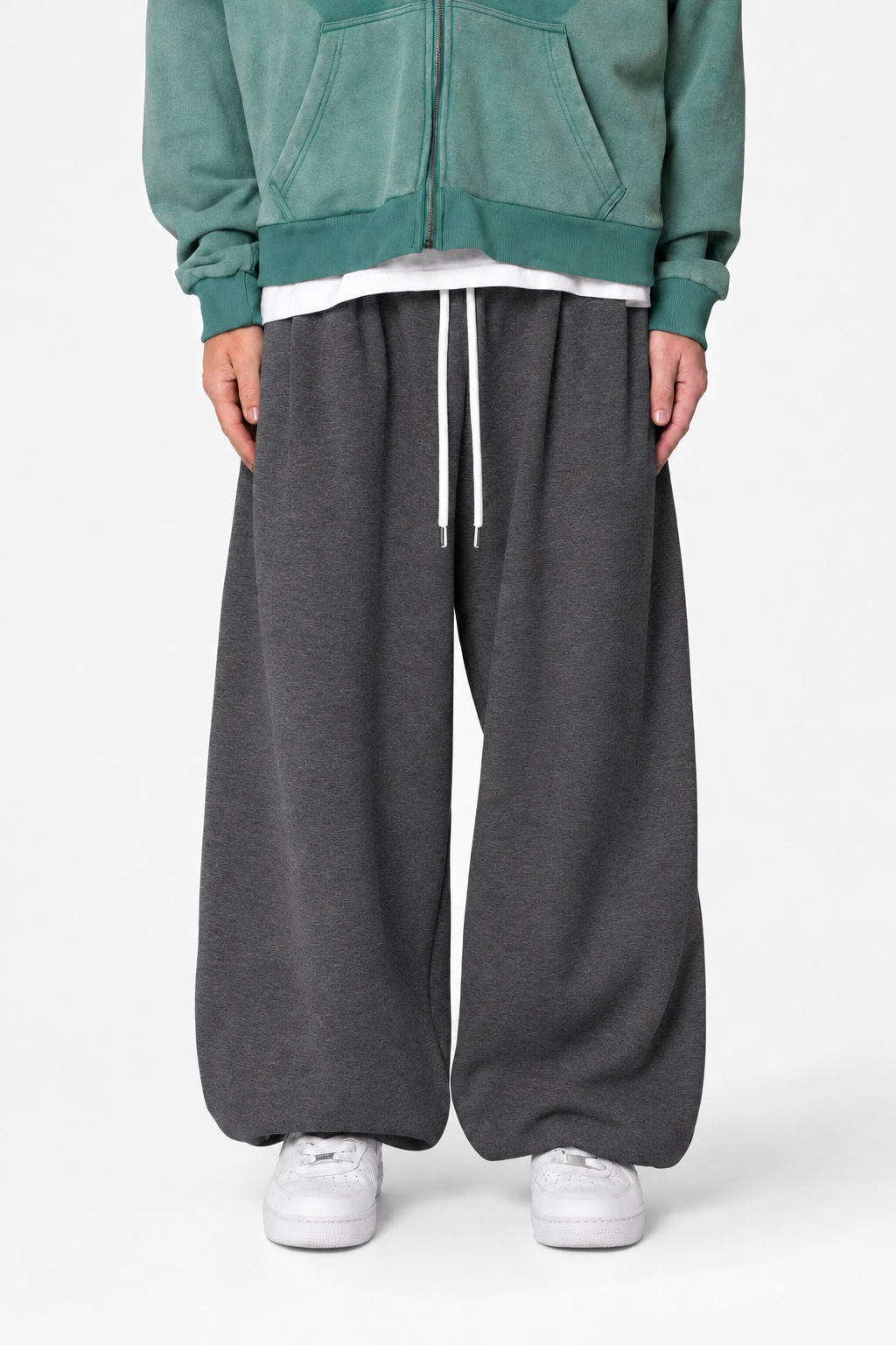 Grey Wide-Leg Sweatpants