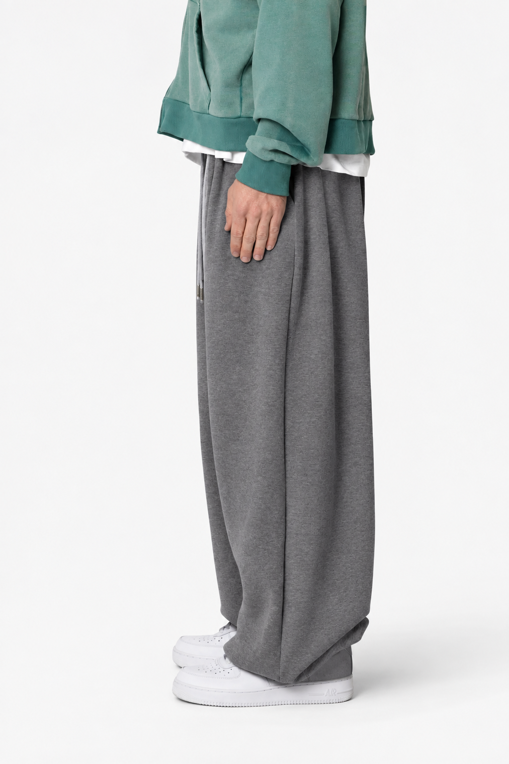 Grey Wide-Leg Sweatpants